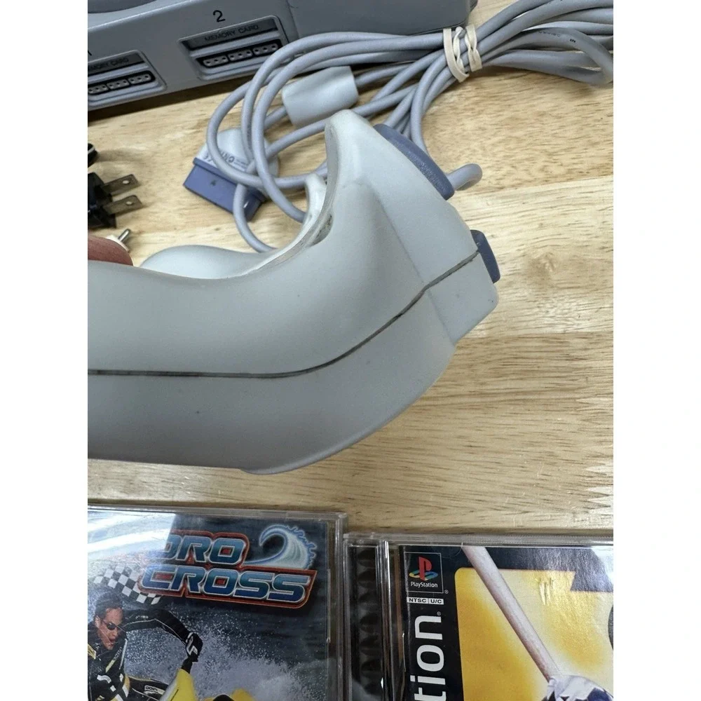 Sony PlayStation 1 PS1 Console SCPH-9001 Working Controller Wires 3 Games